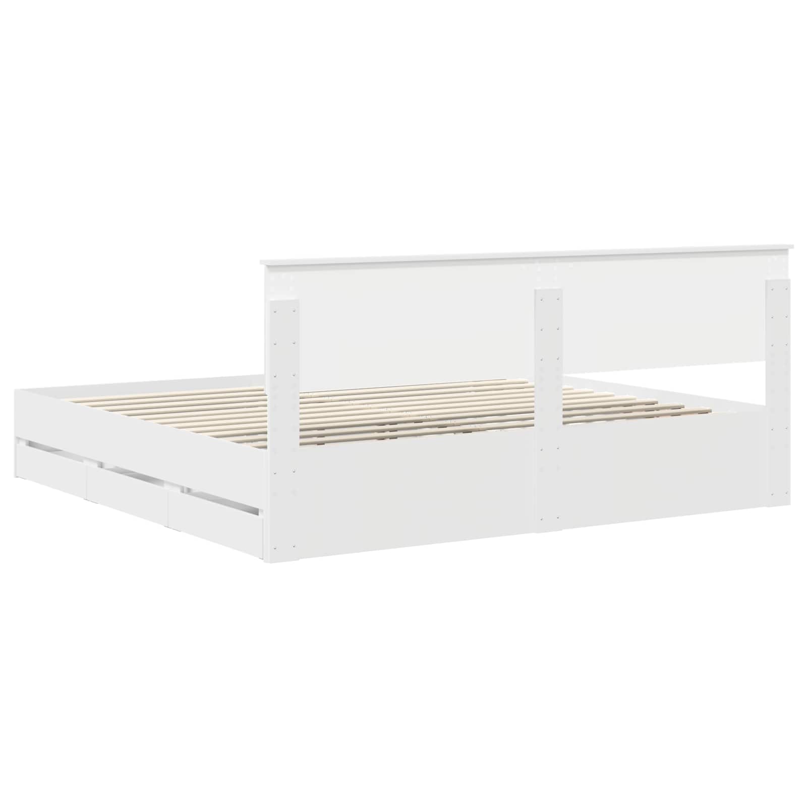 Struttura del letto Bianco 200 x 200 cm Legno Ingegnerizzato | homemem39