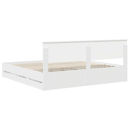Struttura del letto Bianco 200 x 200 cm Legno Ingegnerizzato | homemem39