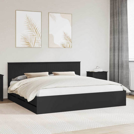 Struttura del letto Nero 200 x 200 cm Legno Ingegnerizzato | homemem39
