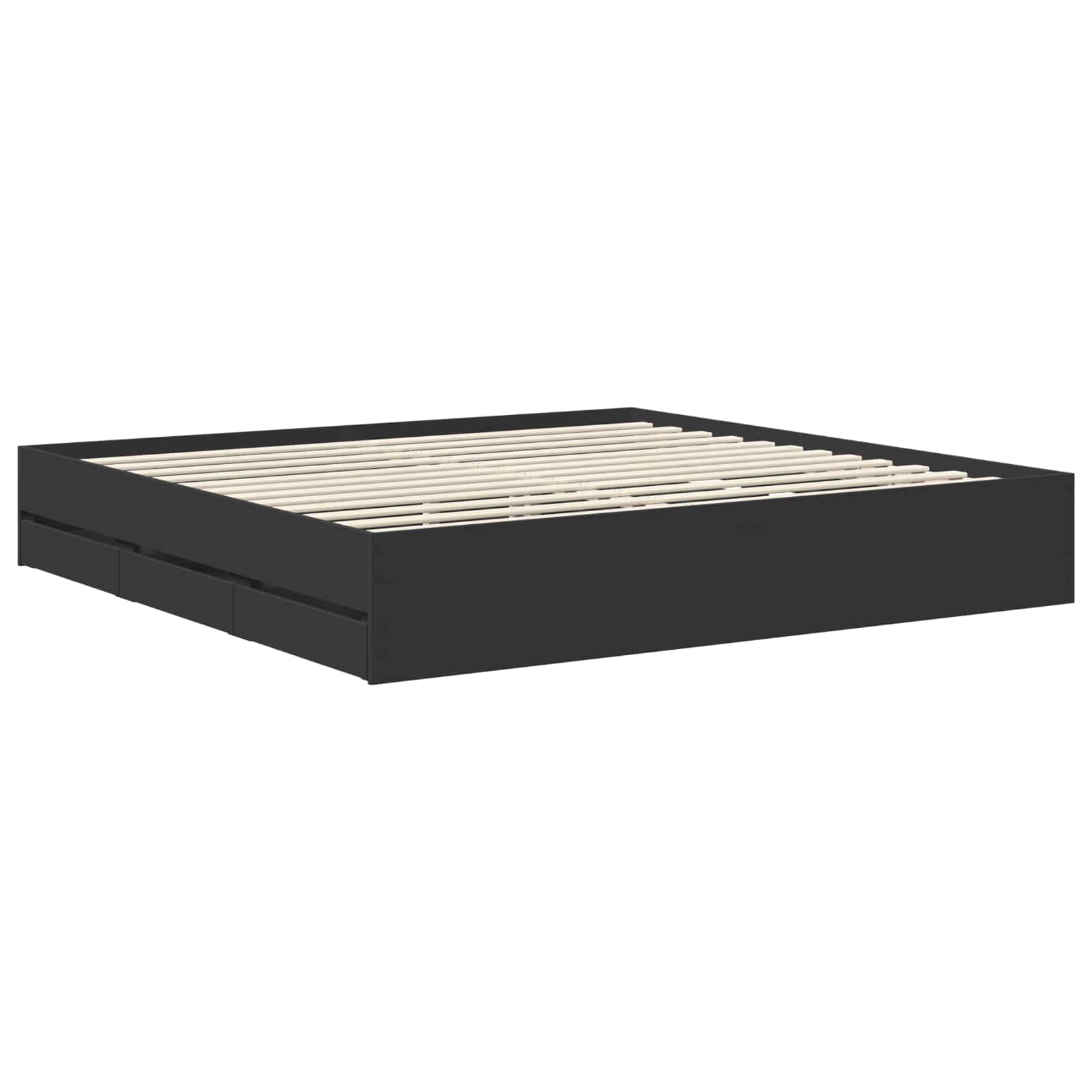Struttura del letto Nero 200 x 200 cm Legno Ingegnerizzato | homemem39
