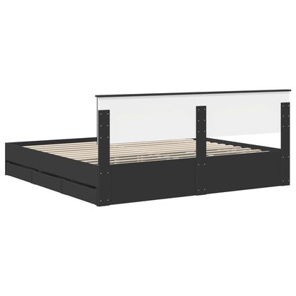 Struttura del letto Nero 200 x 200 cm Legno Ingegnerizzato
