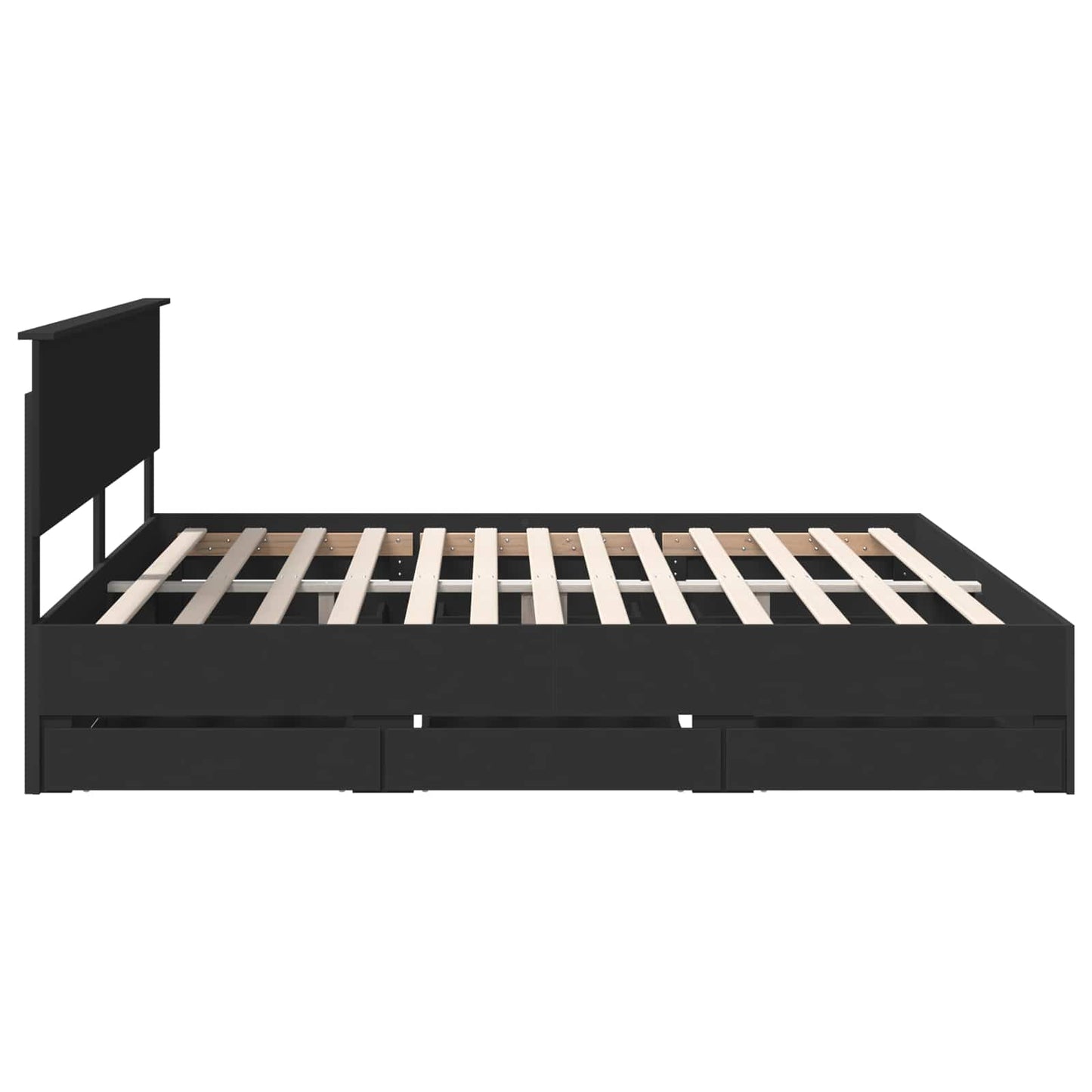 Struttura del letto Nero 200 x 200 cm Legno Ingegnerizzato | homemem39