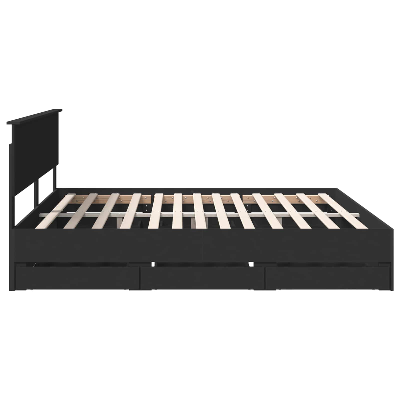 Struttura del letto Nero 200 x 200 cm Legno Ingegnerizzato | homemem39