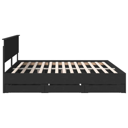 Struttura del letto Nero 200 x 200 cm Legno Ingegnerizzato