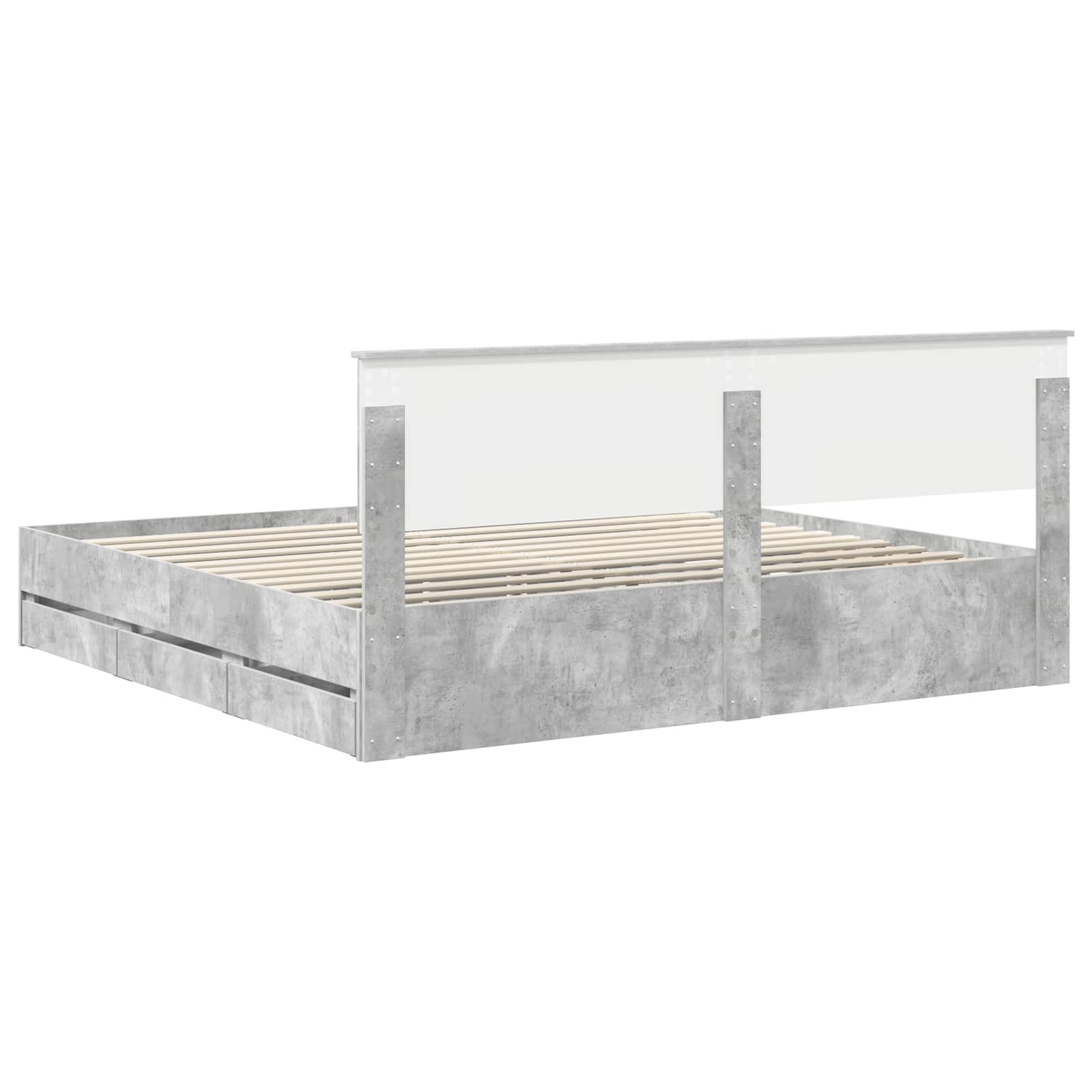 Struttura del letto con cassetto Grigio cemento 200 x 200 cm | homemem39