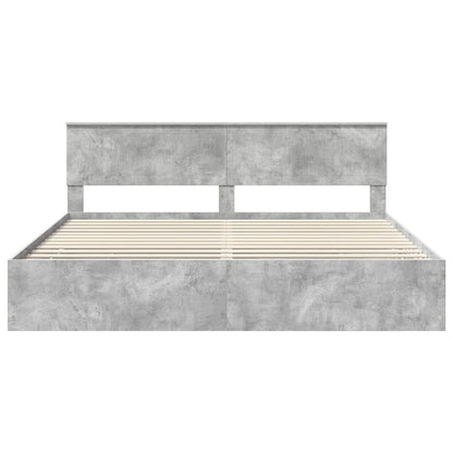 Struttura del letto con cassetto Grigio cemento 200 x 200 cm