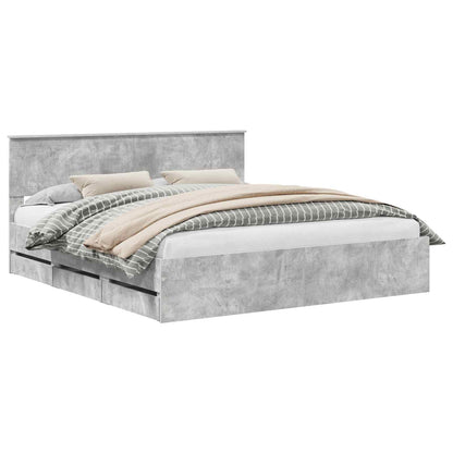 Struttura del letto con cassetto Grigio cemento 180 x 200 cm