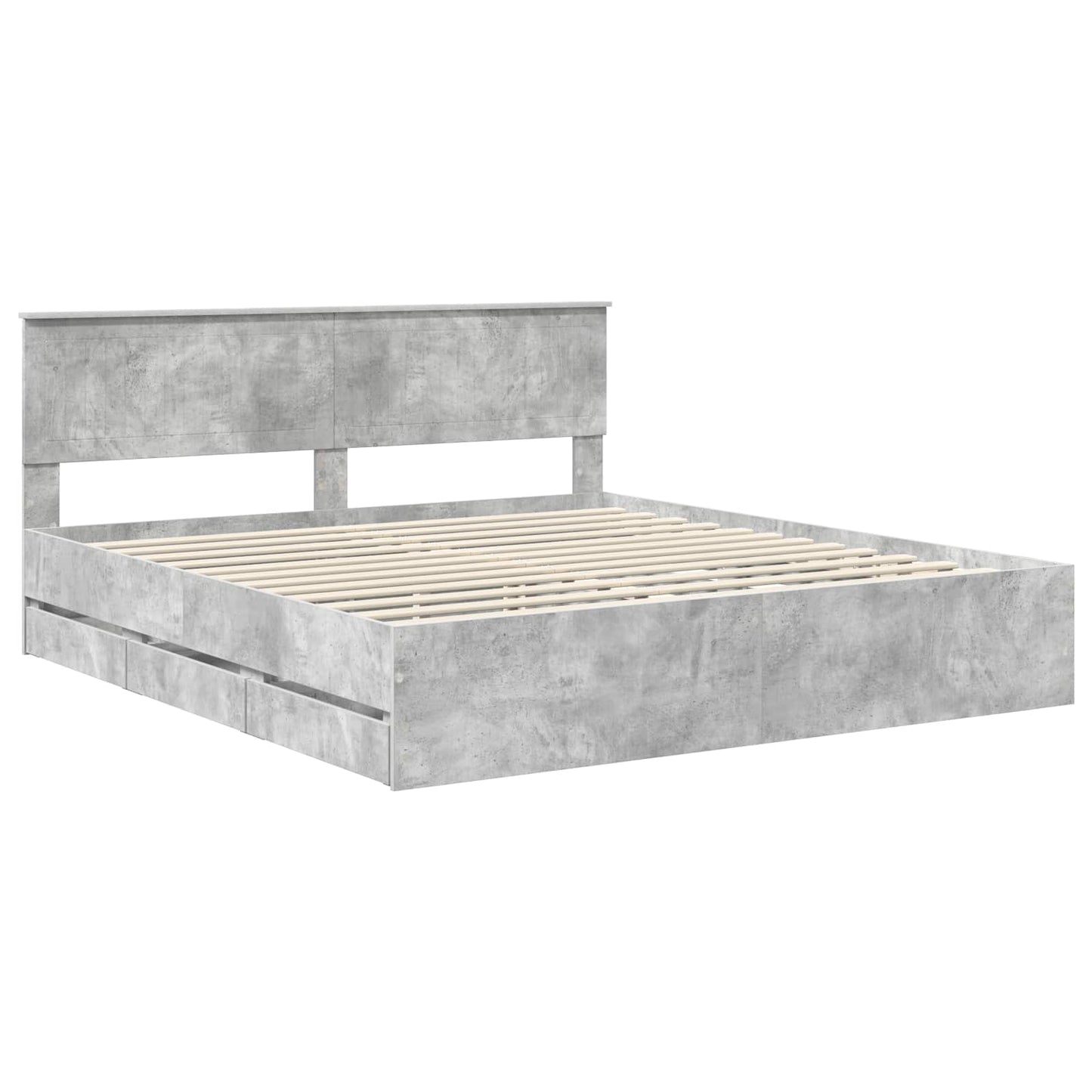 Struttura del letto con cassetto Grigio cemento 180 x 200 cm