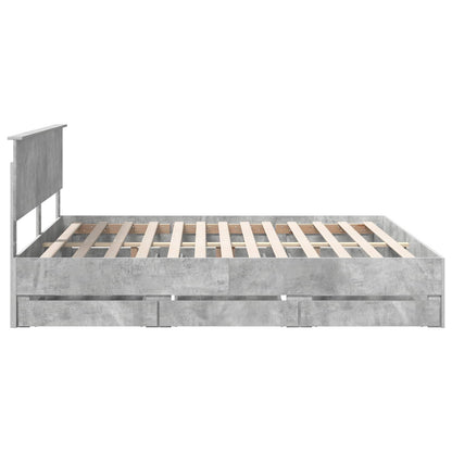 Struttura del letto con cassetto Grigio cemento 180 x 200 cm