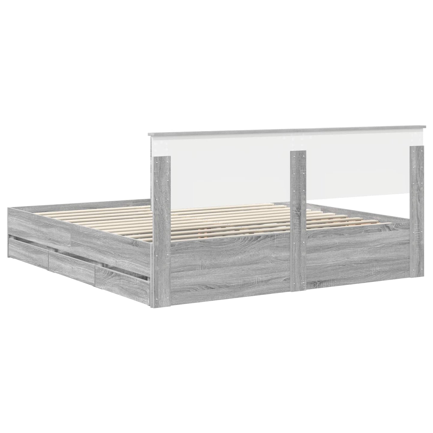 Struttura del letto con cassetto Grigio Sonoma 180 x 200 cm | homemem39