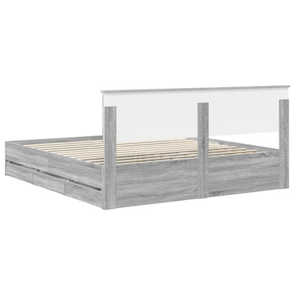 Struttura del letto con cassetto Grigio Sonoma 180 x 200 cm | homemem39