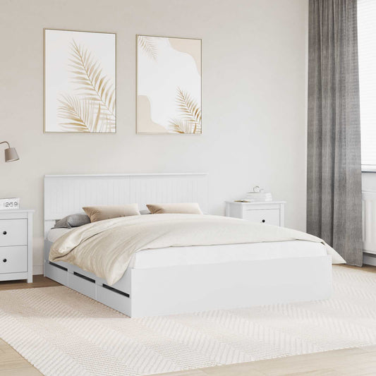 Struttura del letto Bianco 160 x 200 cm Legno Ingegnerizzato | homemem39