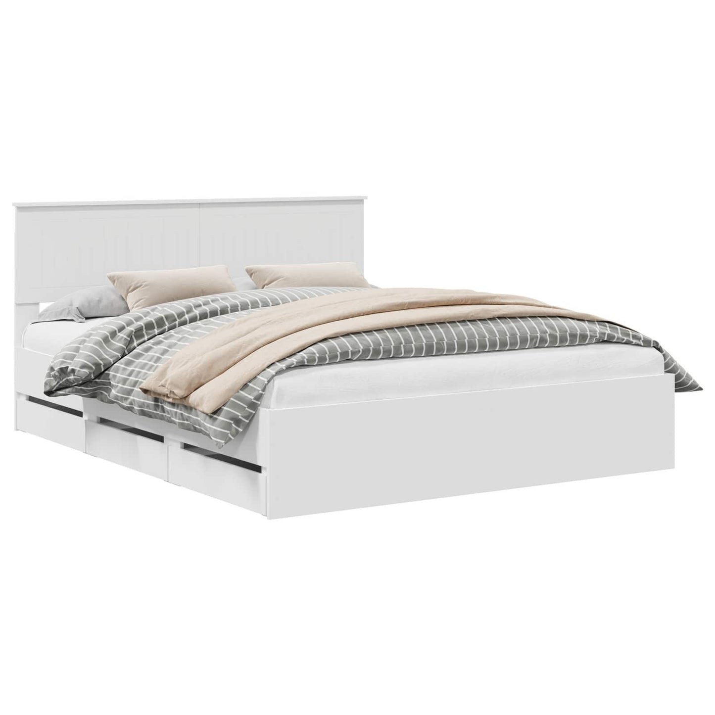 Struttura del letto Bianco 160 x 200 cm Legno Ingegnerizzato | homemem39
