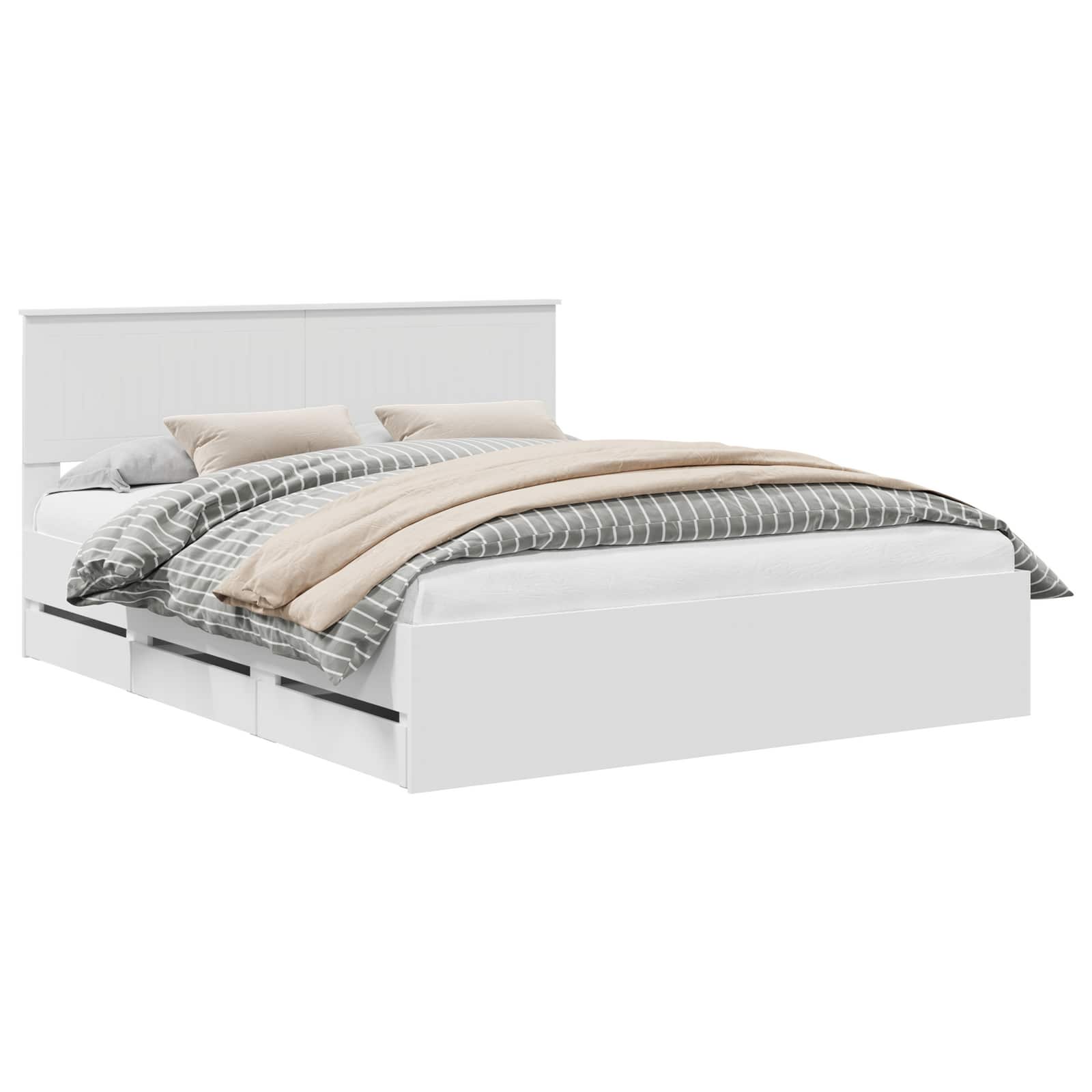 Struttura del letto Bianco 160 x 200 cm Legno Ingegnerizzato | homemem39