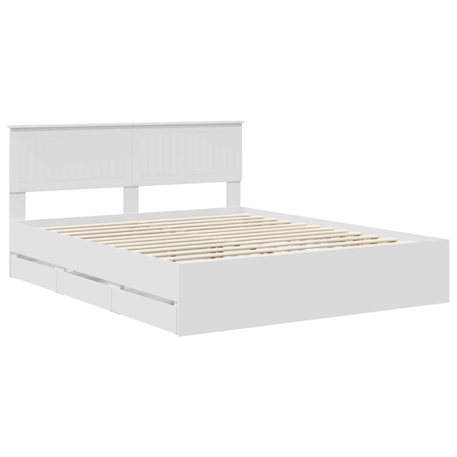 Struttura del letto Bianco 160 x 200 cm Legno Ingegnerizzato | homemem39