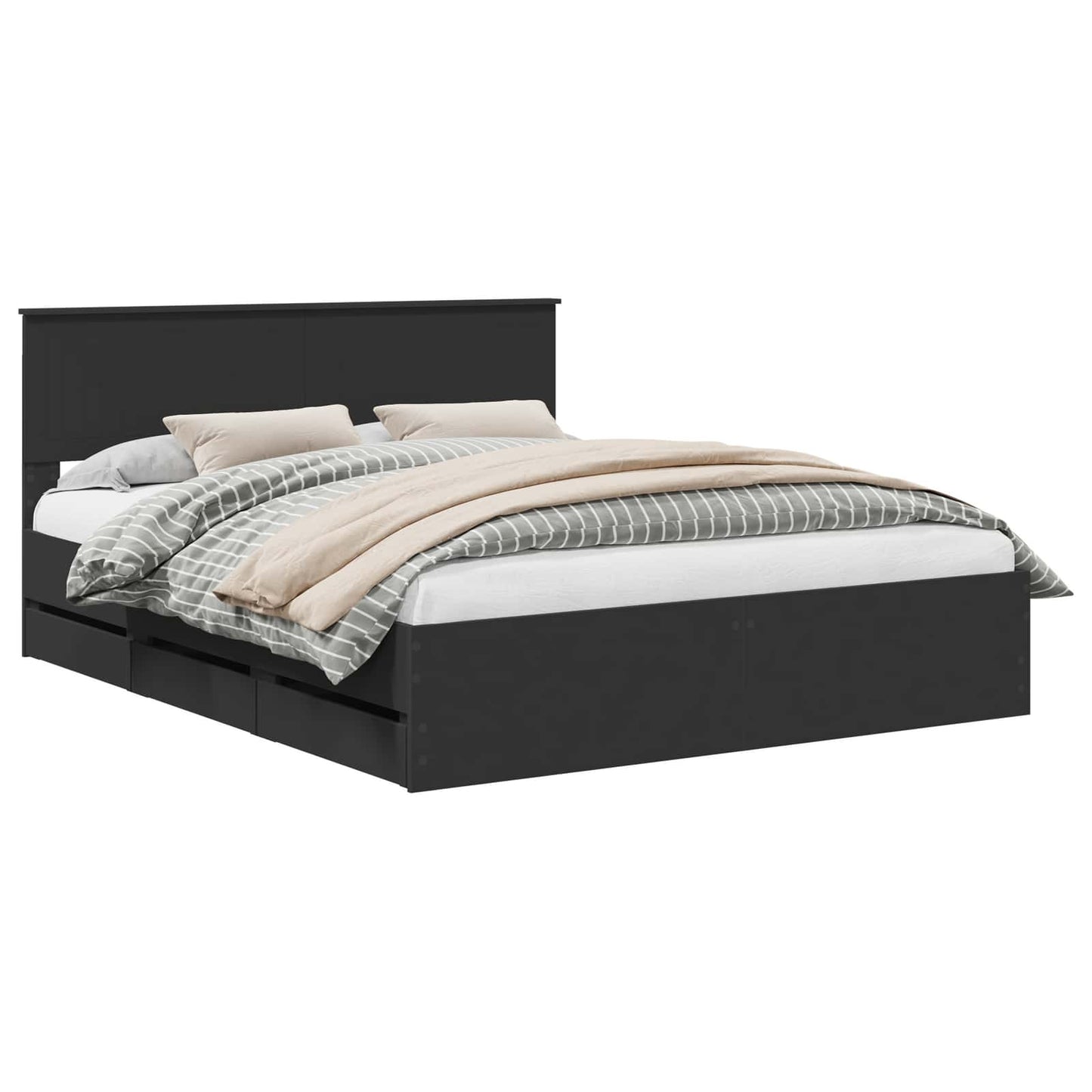 Struttura del letto Nero 160 x 200 cm Legno Ingegnerizzato