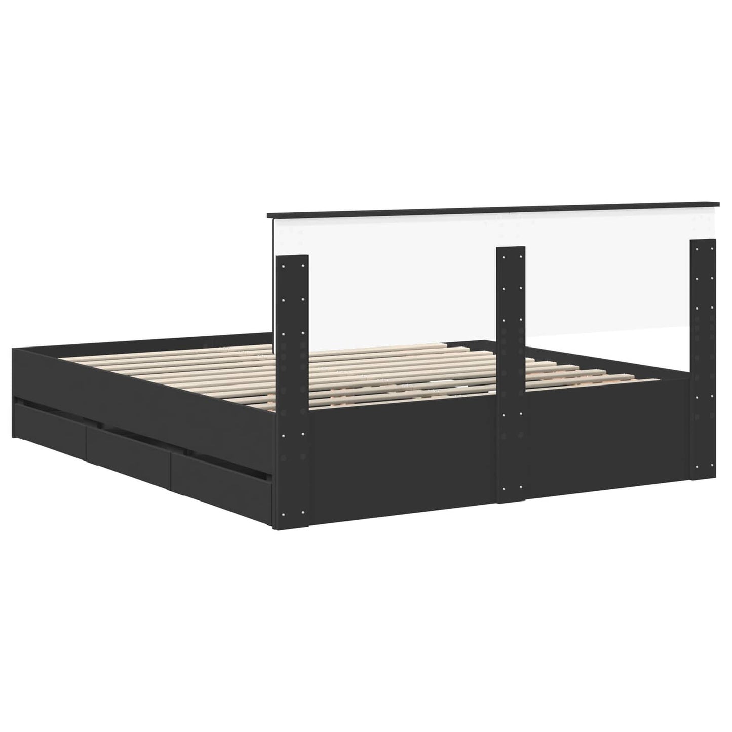 Struttura del letto Nero 160 x 200 cm Legno Ingegnerizzato