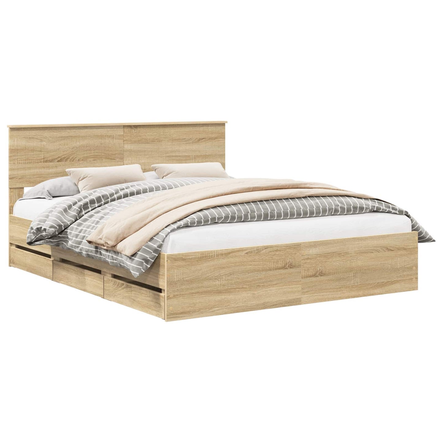 Struttura del letto con cassetto Rovere Sonoma 160 x 200 cm