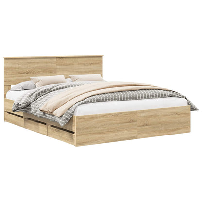 Struttura del letto con cassetto Rovere Sonoma 160 x 200 cm