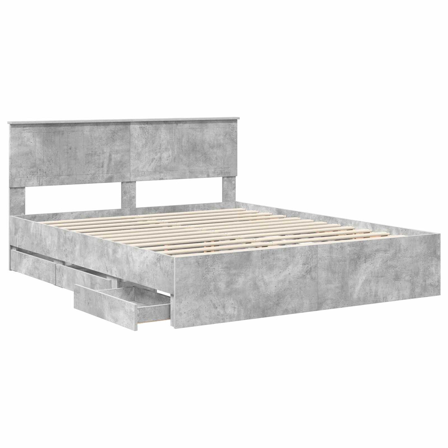 Struttura del letto con cassetto Grigio cemento 160 x 200 cm