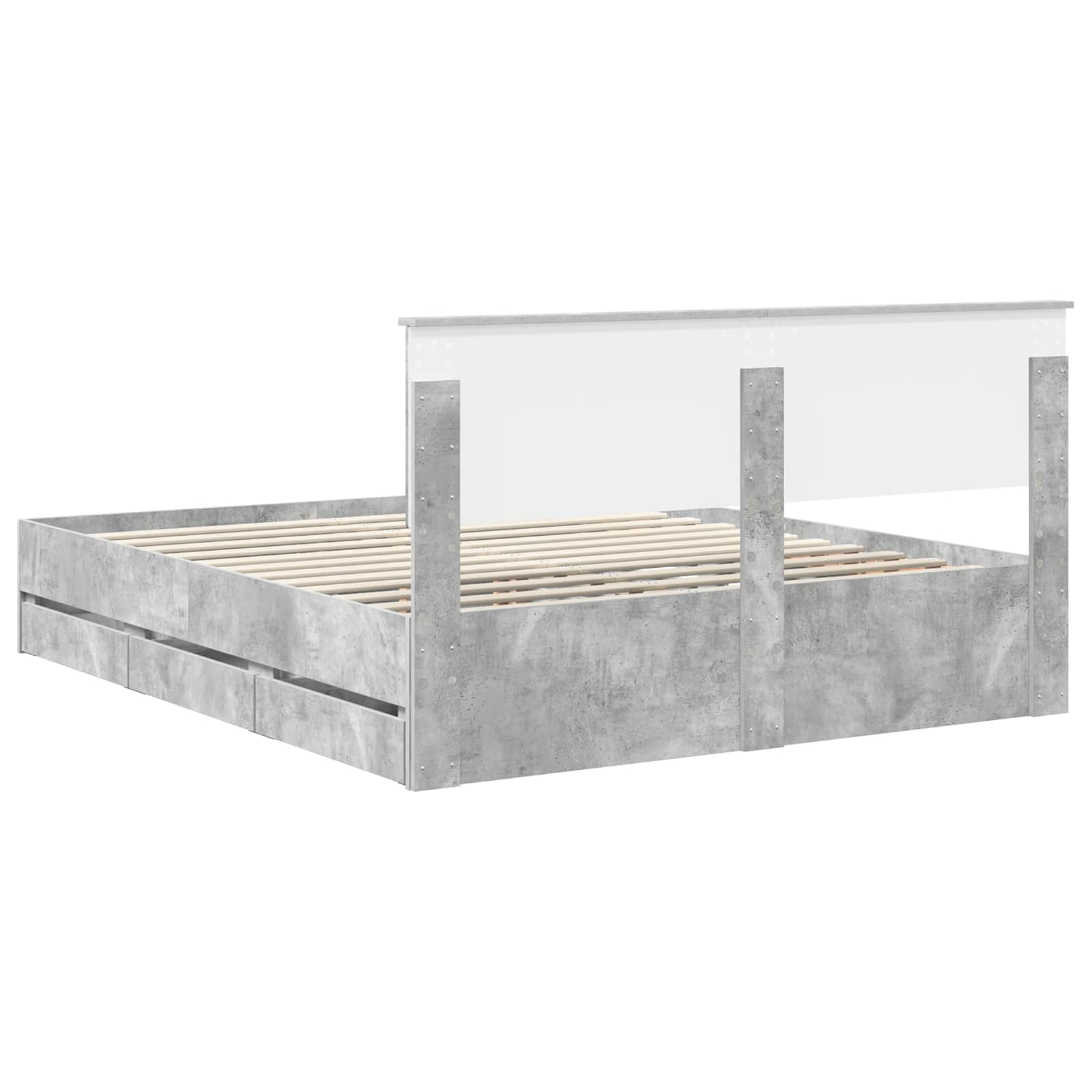 Struttura del letto con cassetto Grigio cemento 160 x 200 cm | homemem39