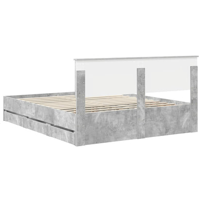 Struttura del letto con cassetto Grigio cemento 160 x 200 cm | homemem39