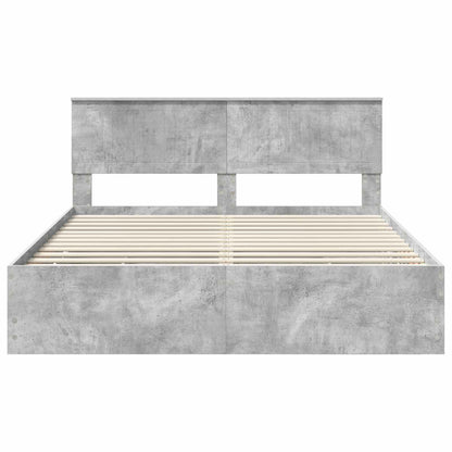 Struttura del letto con cassetto Grigio cemento 160 x 200 cm