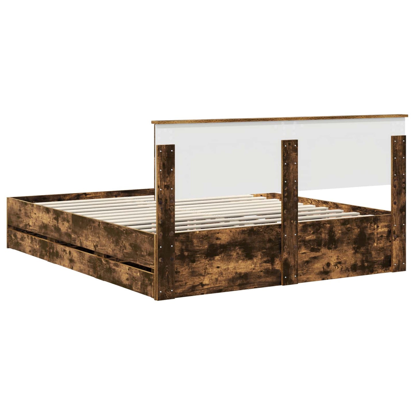 Struttura del letto con cassetto Rovere fumé 160 x 200 cm | homemem39