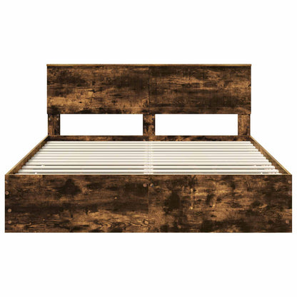 Struttura del letto con cassetto Rovere fumé 160 x 200 cm