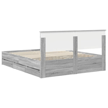 Struttura del letto con cassetto Grigio Sonoma 160 x 200 cm | homemem39