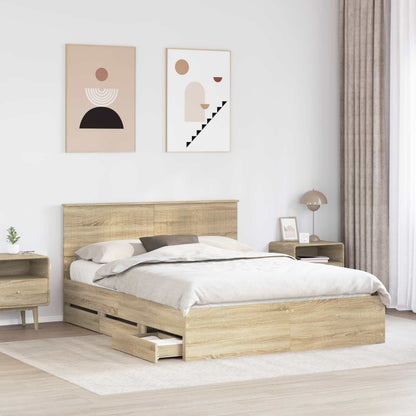 Struttura del letto con cassetto Rovere Sonoma 150 x 200 cm