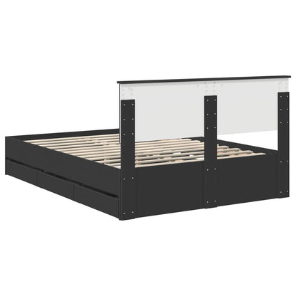 Struttura del letto Nero 140 x 200 cm Legno Ingegnerizzato | homemem39
