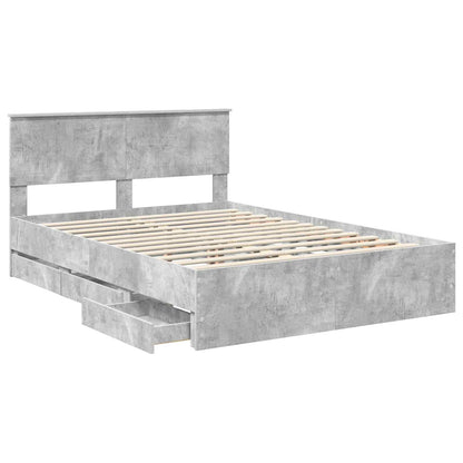 Struttura del letto con cassetto Grigio cemento 140 x 190 cm