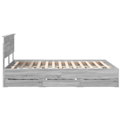 Struttura del letto con cassetto Grigio Sonoma 140 x 200 cm