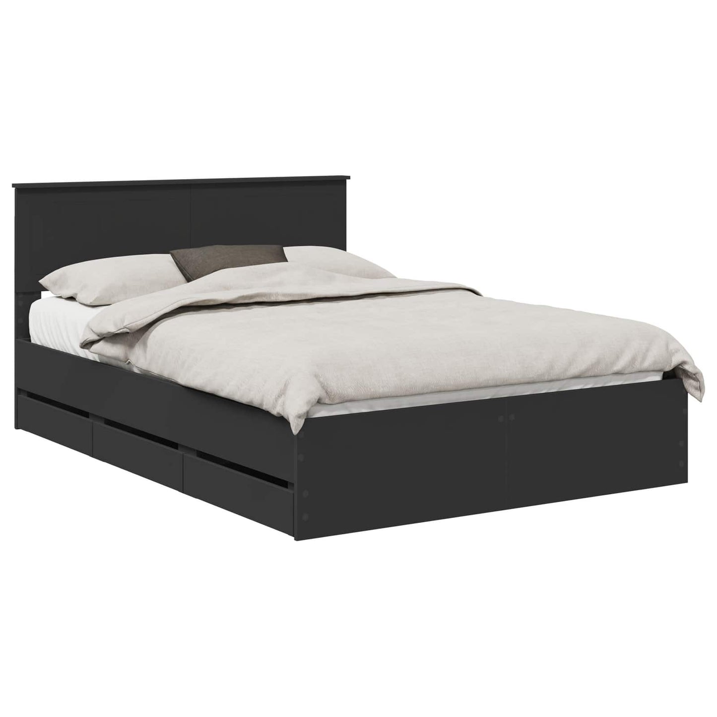 Struttura del letto Nero 140 x 190 cm Legno Ingegnerizzato