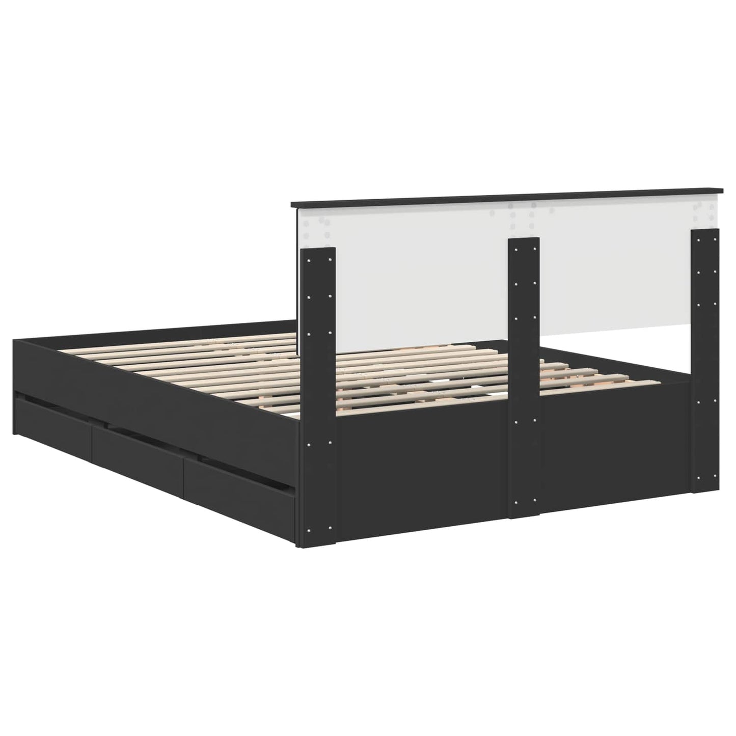 Struttura del letto Nero 140 x 190 cm Legno Ingegnerizzato | homemem39