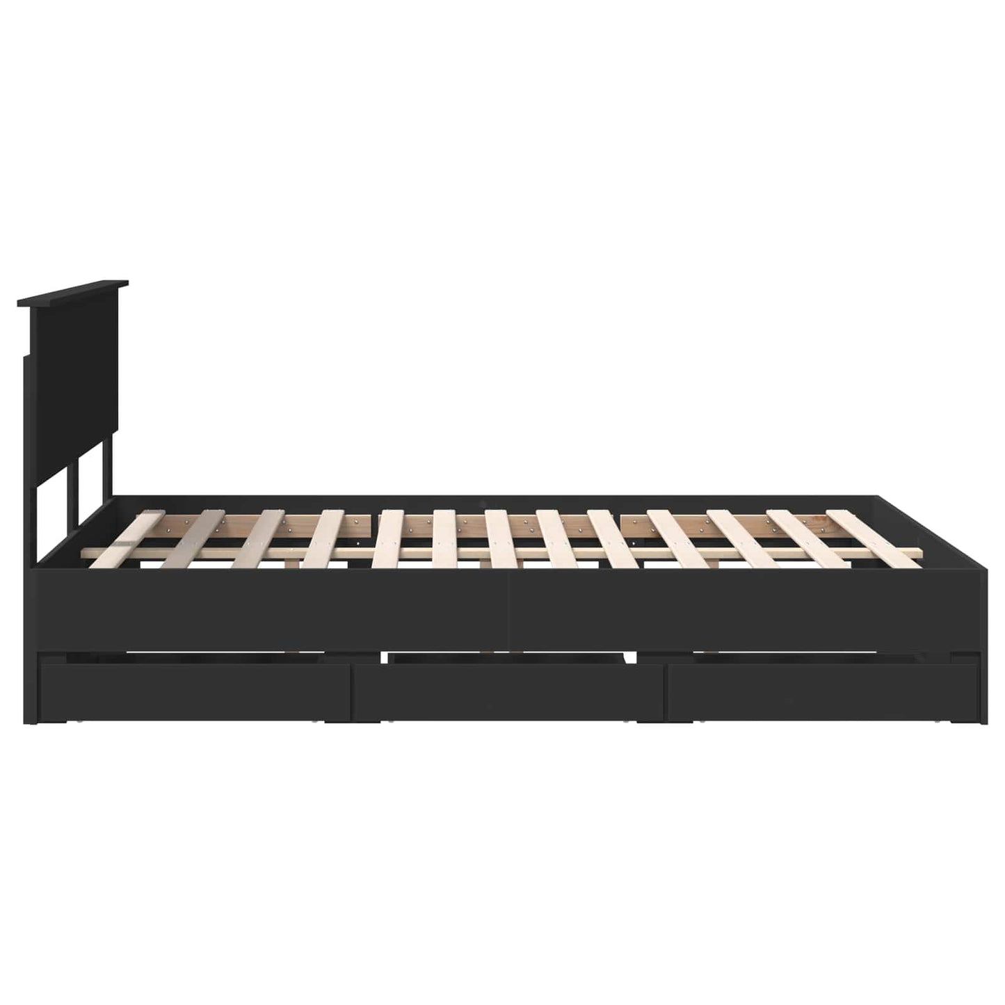 Struttura del letto Nero 140 x 190 cm Legno Ingegnerizzato