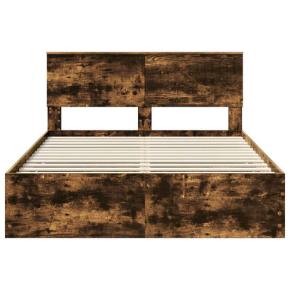 Struttura del letto con cassetto Rovere fumé 140 x 200 cm