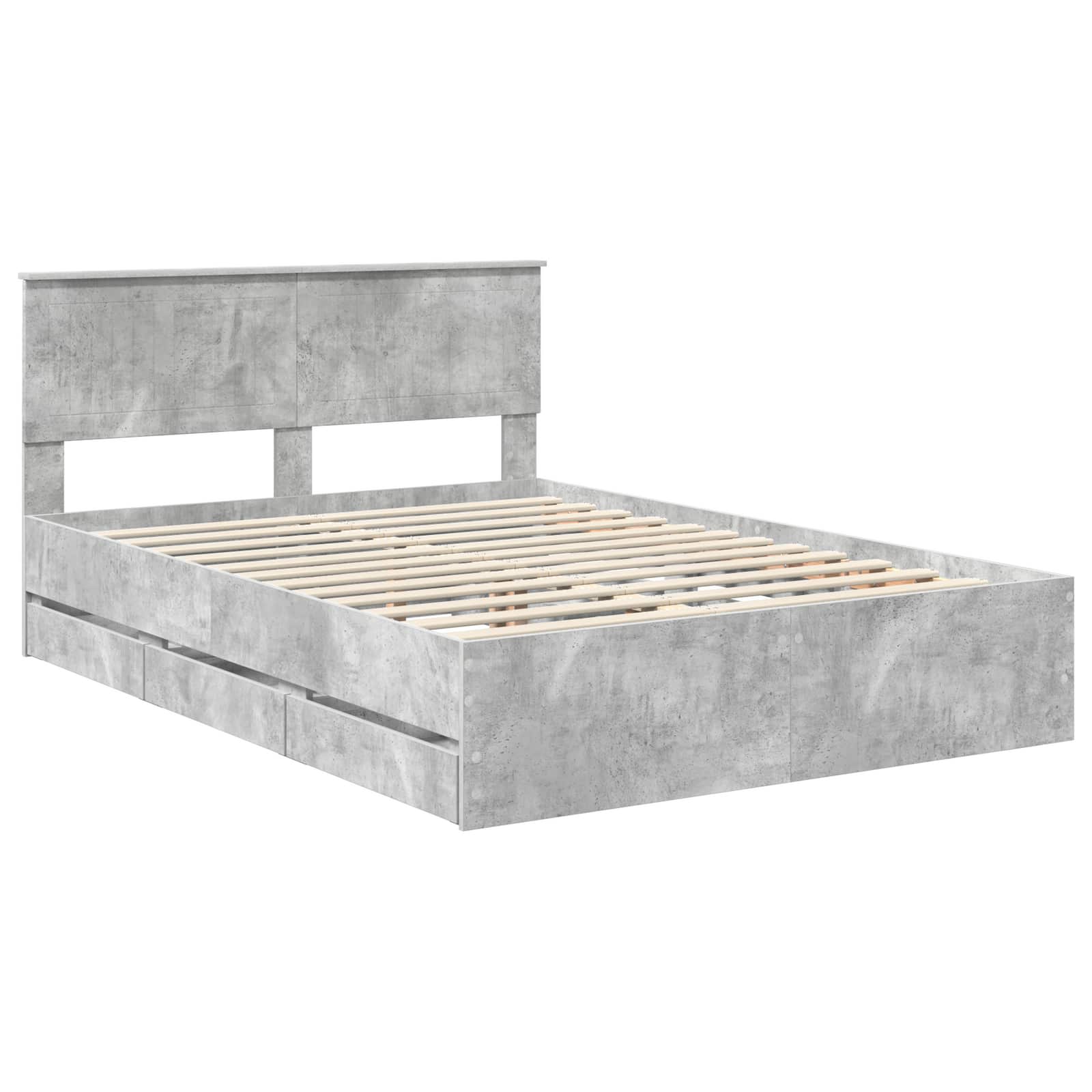 Struttura del letto con cassetto Grigio cemento 135 x 190 cm | homemem39