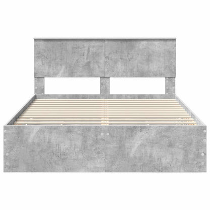 Struttura del letto con cassetto Grigio cemento 135 x 190 cm | homemem39