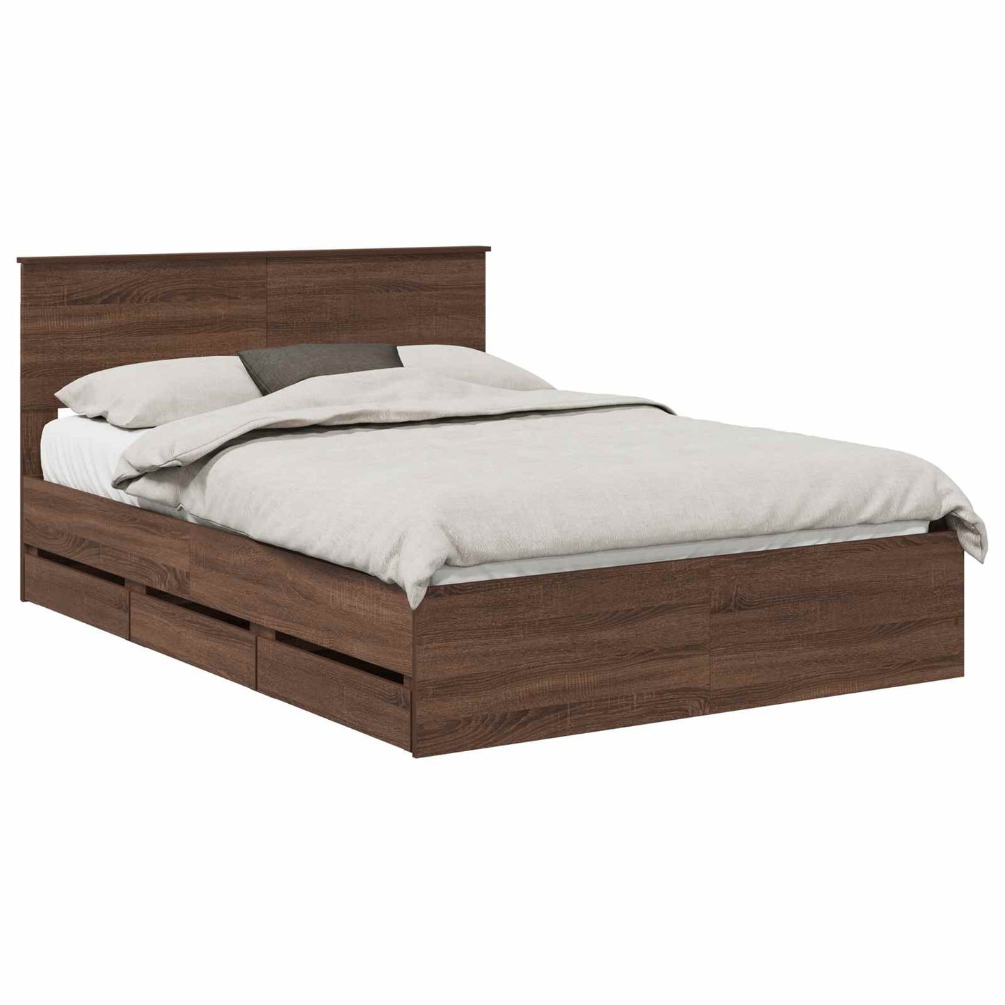 Struttura del letto con cassetto Rovere Marrone 135 x 190 cm | homemem39