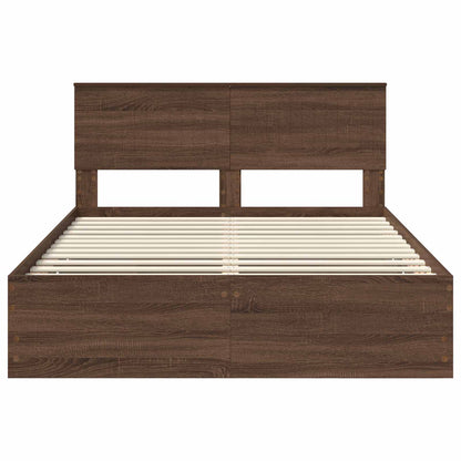 Struttura del letto con cassetto Rovere Marrone 135 x 190 cm | homemem39