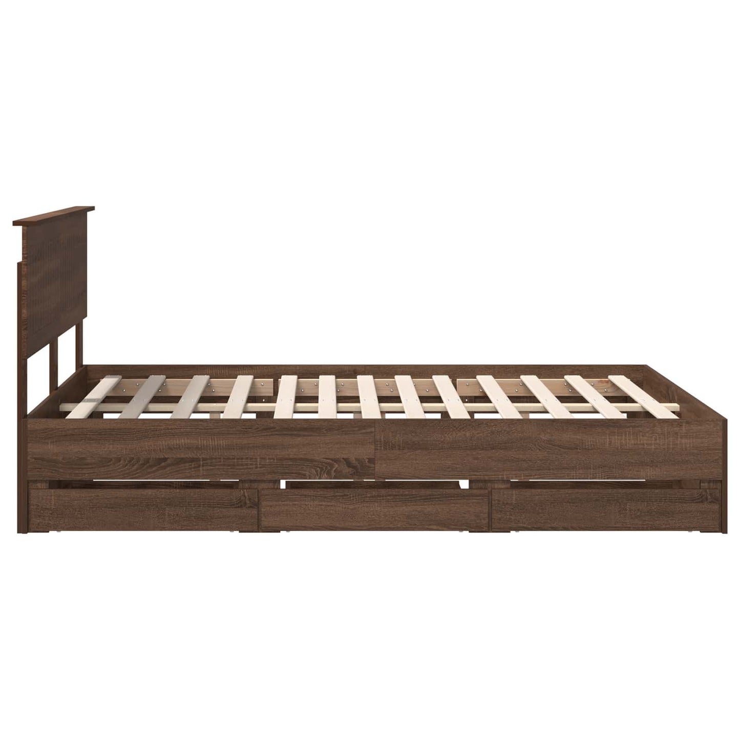Struttura del letto con cassetto Rovere Marrone 135 x 190 cm | homemem39