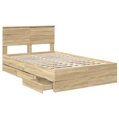 Struttura del letto con cassetto Rovere Sonoma 120 x 200 cm | homemem39