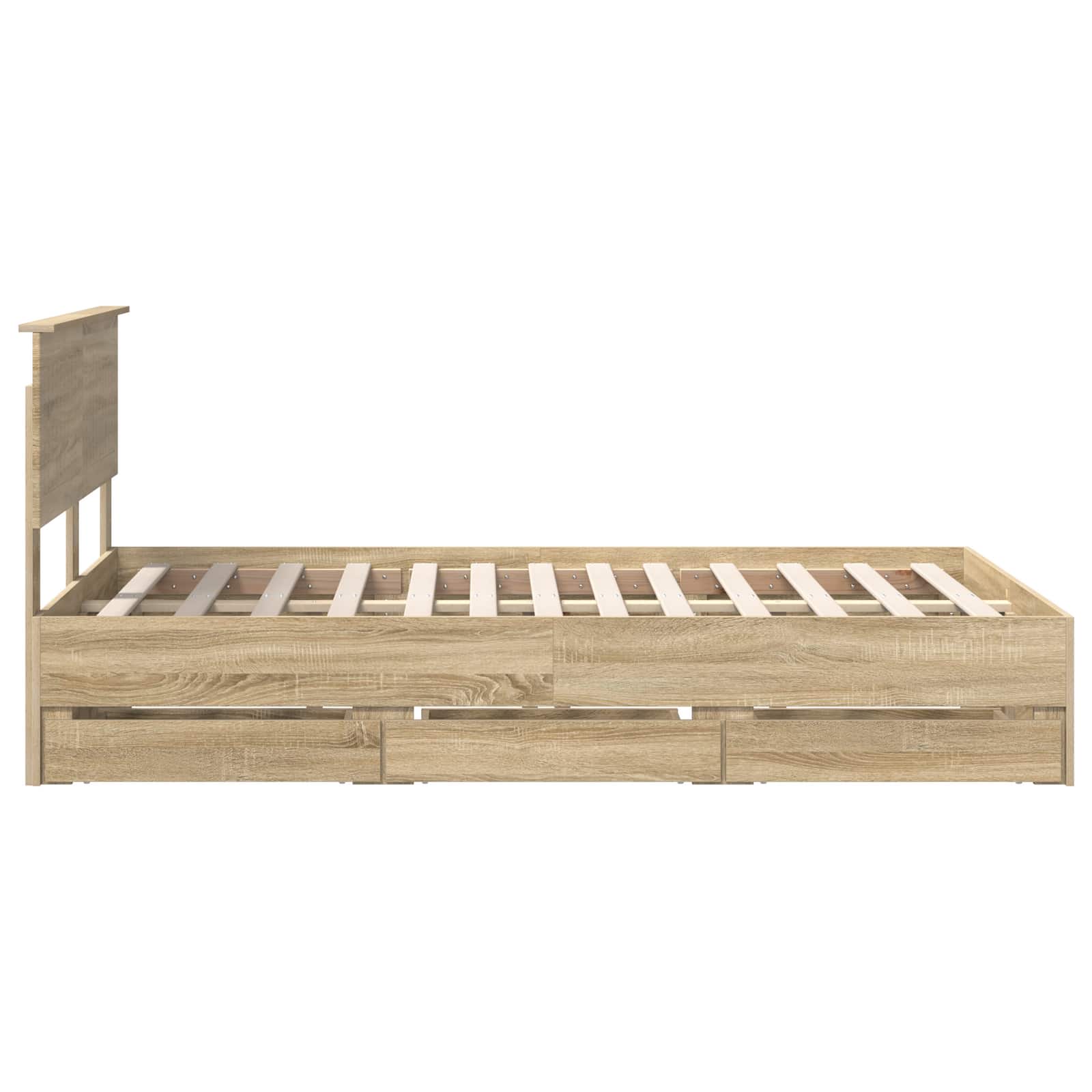 Struttura del letto con cassetto Rovere Sonoma 120 x 200 cm | homemem39