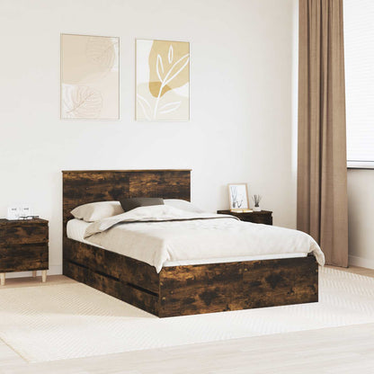 Struttura del letto con cassetto Rovere fumé 120 x 200 cm | homemem39