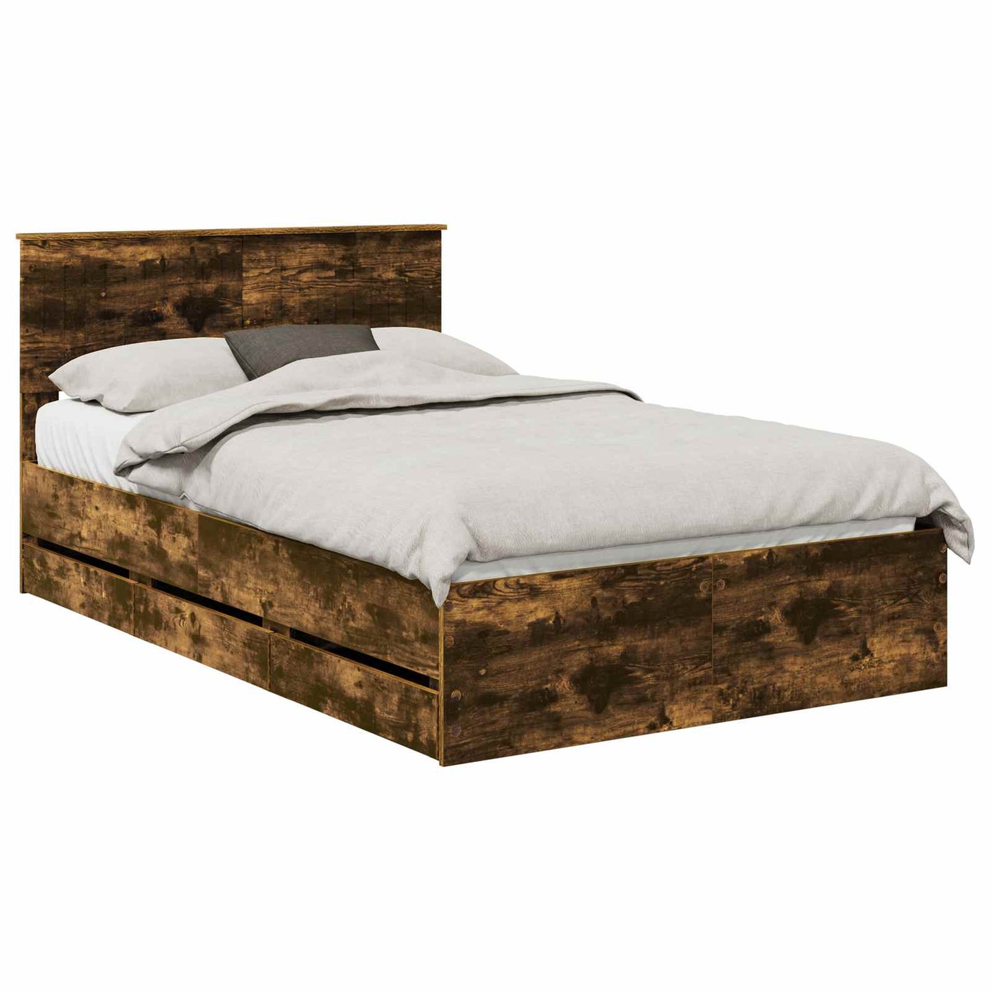 Struttura del letto con cassetto Rovere fumé 120 x 200 cm | homemem39