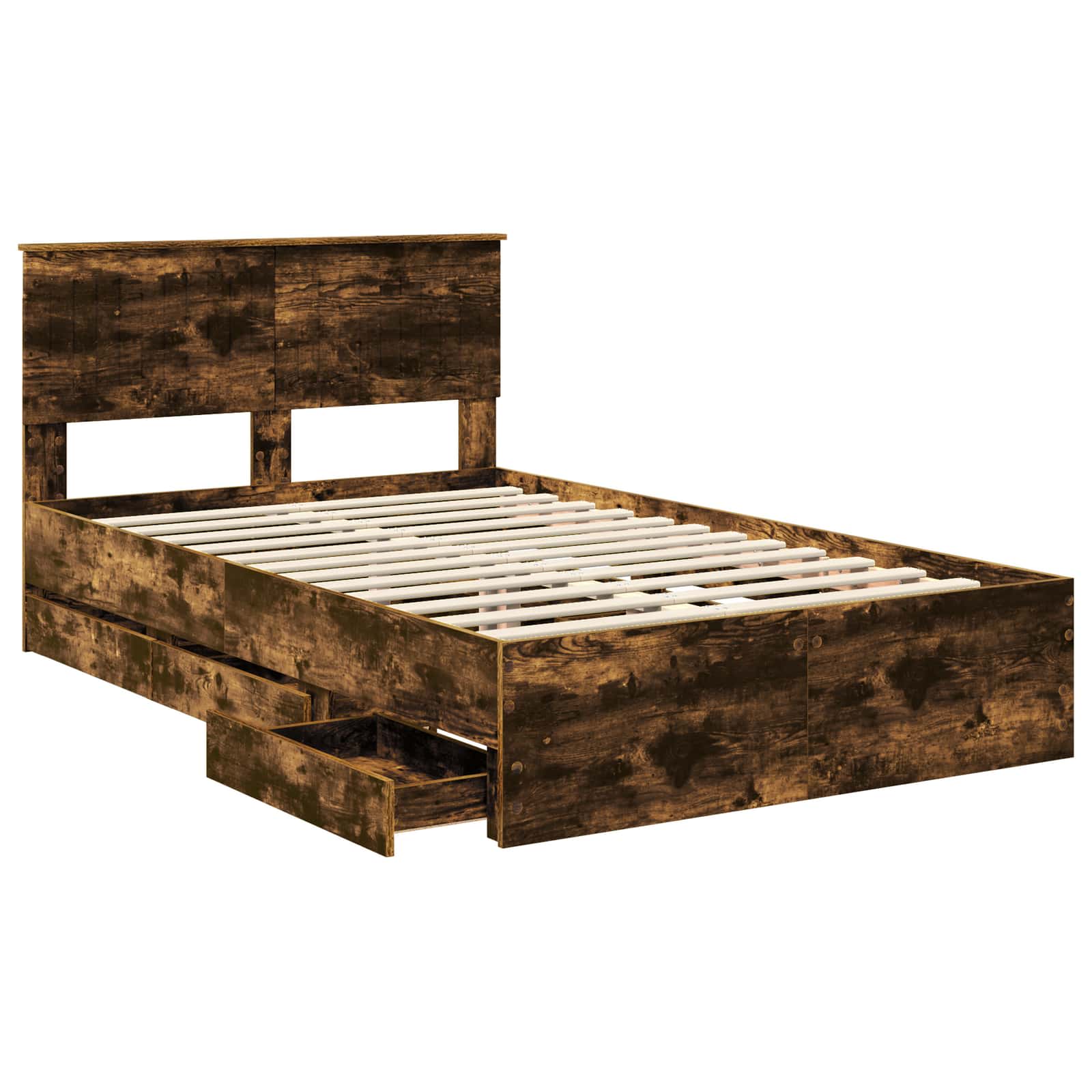 Struttura del letto con cassetto Rovere fumé 120 x 200 cm | homemem39