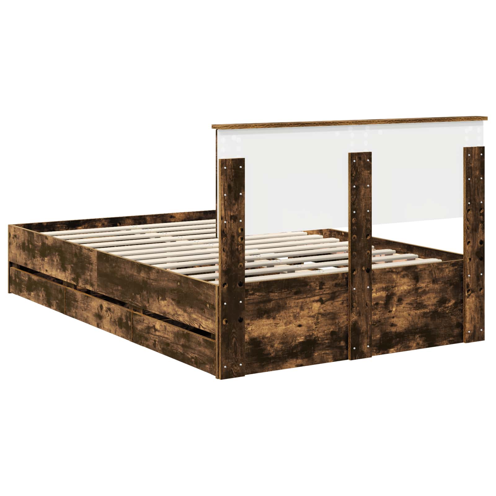 Struttura del letto con cassetto Rovere fumé 120 x 200 cm | homemem39