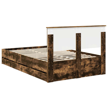 Struttura del letto con cassetto Rovere fumé 120 x 200 cm | homemem39